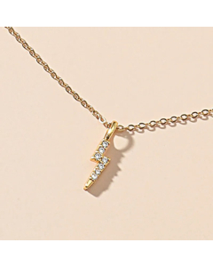 Diamond Lightning Pendant Titanium Steel Heart Necklace Colorza Wholesale Jewelry