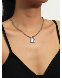 Lock Pendant Titanium Steel Necklace Wholesale Jewelry Colorza