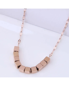 Korean Fashion Small Cube Titanium Steel Necklace Colorza Jewelry Wholesale 