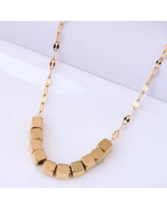 Korean Fashion Small Cube Titanium Steel Necklace Colorza Jewelry Wholesale 