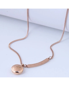 Korean Fashion Smiley Face Pendant Titanium Steel Necklace