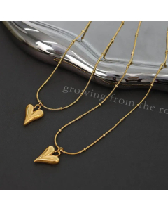 Fashion Material Colorfast Heart-Shaped Clavicle Necklace Titanium Steel 