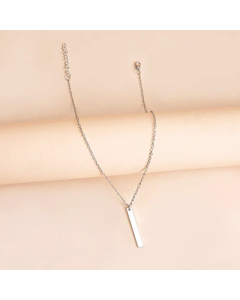 Simple Stainless Steel Long Black Stick Pendent Necklace