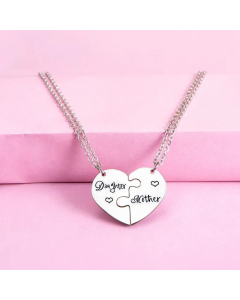 Mother-Daughter Letter Pendant Stainless Steel Necklace