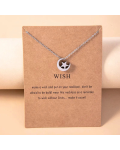 Fashion Moon Star Pendent Geometric Necklace Stainless Steel 