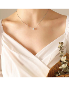 Fashion Summer Off-Shoulder Zircon Inlaid Solitaire Necklace Romantic Niche Design Jewelry For Girlfriend