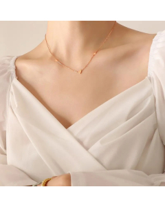 2023 Minimalist Exquisite All-Match Heart Necklace Niche Design Titanium Steel Gold-Plated Collarbone Necklace 
