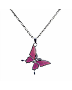Fashion Stainless Steel New Thermochromic Butterfly PendantNecklace