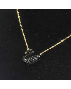 Wholesale Fashion Inlaid Rhinestone Swan Shaped Titanium Steel Necklace 