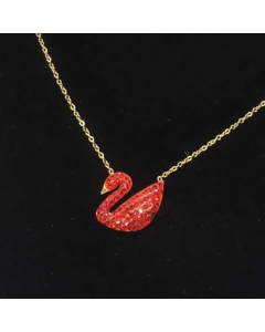 Wholesale Fashion Inlaid Rhinestone Swan Shaped Titanium Steel Necklace 