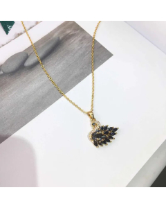 Fashion Titanium Steel Swan Shaped Contrast Color Necklace