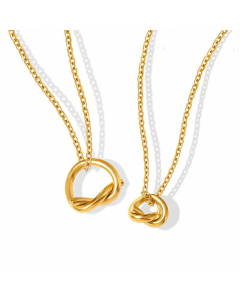 18K Gold Clavicle Chain Geometric Necklace Titanium Steel