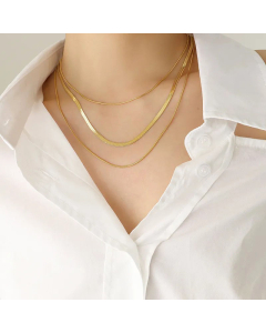 Muilt-Layer Fashion Retro Simple Necklac Titanium Steel Clavicle Chain