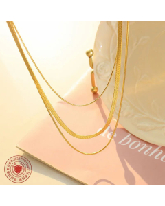 Muilt-Layer Fashion Retro Simple Necklac Titanium Steel Clavicle Chain