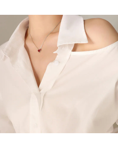 Fashion 18K Gold Heart-Shaped Clavicle Acrylic Necklace Titanium Steel 