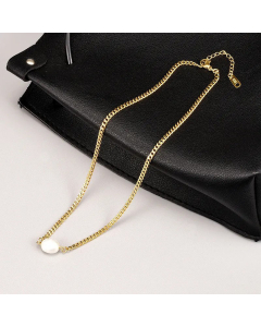 Simple Pearl Titanium Steel Necklace Clavicle Chain Wholesale 18K Gold