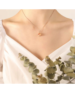 Wholesale Fashion Eye Pig Flower Pendant Necklace Geometric Titanium Steel