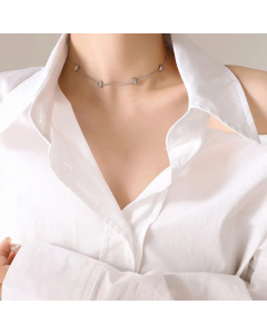 Fashion Female Heart-Shaped Necklace Gold-Plated Titanium Steel Bracelet Jewelry Set