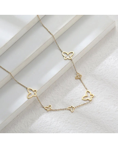 2023 Popular Personality Hollow Butterfly Pendant Stainless Steel Necklace