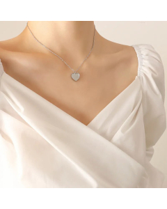 Fashion Three-Dimensional Titanium Steel Heart-Shaped Geometric Necklace