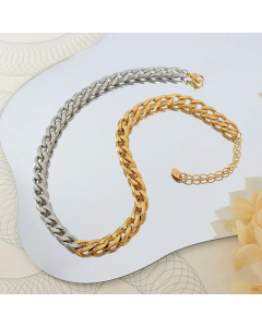 Men And Women Titanium Steel Fashion Steel Thick Chain Stitching Necklace 