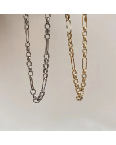 Non-Fading Stitching Chain Stainless Steel Short Necklace