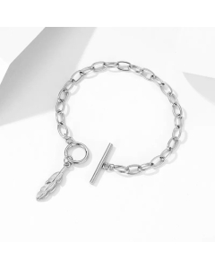 Hip Hop Non-Fading Necklace Feather Stainless Steel 