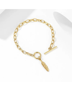 Hip Hop Non-Fading Necklace Feather Stainless Steel 