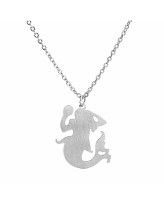 Fashion Stainless Steel Mermaid Shape Pendant Necklace