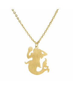 Fashion Stainless Steel Mermaid Shape Pendant Necklace