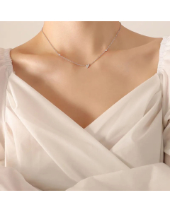 Fashion Gold-Plated Collarbone Necklace New Minimalist Heart Titanium Steel 