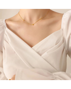 Fashion Gold-Plated Collarbone Necklace New Minimalist Heart Titanium Steel 