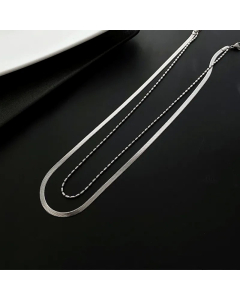 No Fading Necklace Women's Summer Double Layer Snake Bones Chain Titanium Steel 