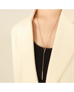 Fashion Stainless Steel Women's Geometric Y-Letter Mid-Length Clavicle Chain 