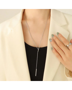 Fashion Stainless Steel Women's Geometric Y-Letter Mid-Length Clavicle Chain 