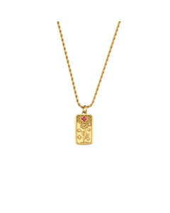 Retro Style Three-Dimensional Embossed Necklace Diamond Eight Awn Star Flower Apollo Pendant Stainless Steel