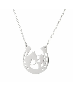 Fashion Stainless Steel Women's Horse Girl Shaped Pendant Necklace
