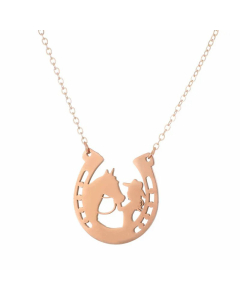 Fashion Stainless Steel Women's Horse Girl Shaped Pendant Necklace