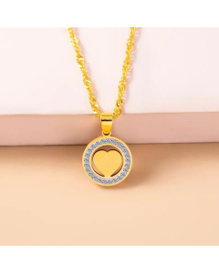 Fashion Heart Necklace Diamond-Embedded Clover Creative Pendant Cross Stainless Steel 