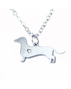 Fashion Heart Shaped Dog Shaped Stainless Steel Animal Necklace
