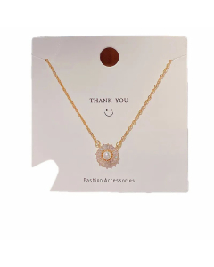 Fashion Refined Clavicle Chain Necklace Zircon Inlaid Titanium Steel 