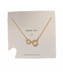 Wholesale Unique Geometric Double Circle Titanium Steel Necklace 