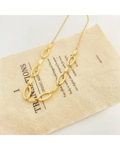 Fashion Hollow Oval Chain Necklace Stainless Steel