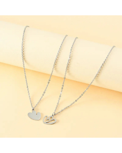 Novelty Style MAMA Heart Stainless Steel Parent-Child Titanium Steel Necklace