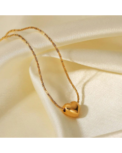 New Heart Pendant Stainless Steel 18K Gold Plated Necklace