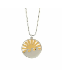 Original Designer Model HAILANG Pendant Necklace Two-Color Sun Spray Pendant Stainless Steel Necklace Wave Necklace