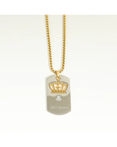 Classic Hip Hop Punk Inlaid Zircon Pendant Necklace Couple Stainless Steel