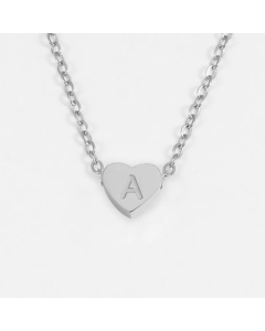 Fashion Heart Shape 26 English Letters Stainless Steel Necklace