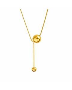Adjustable Necklace Simple Small Golden Balls Titanium Steel 
