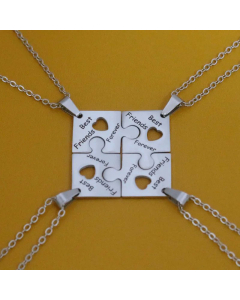Fashion Letter Multi-Part Pendant Stainless Steel Best Friends Forever Heart-Shaped  Necklace